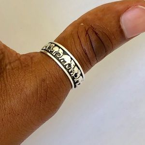 Sterling Silver Elephant Spinner Ring, Animal Ring